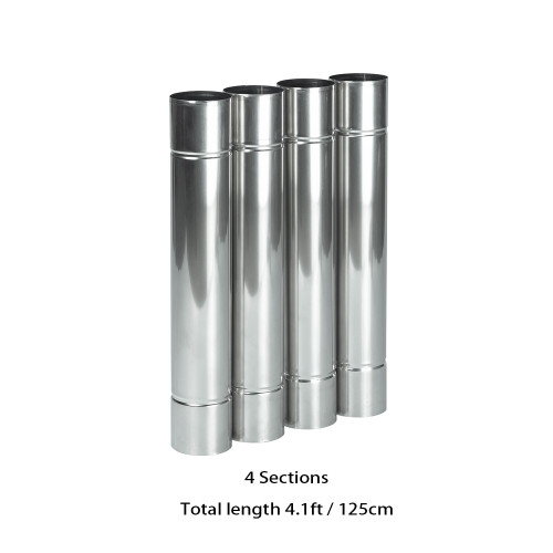 Φ2.36in x 13.78in (Φ6cm x 35cm) Stainless Steel Extension Chimney Set | POMOLY