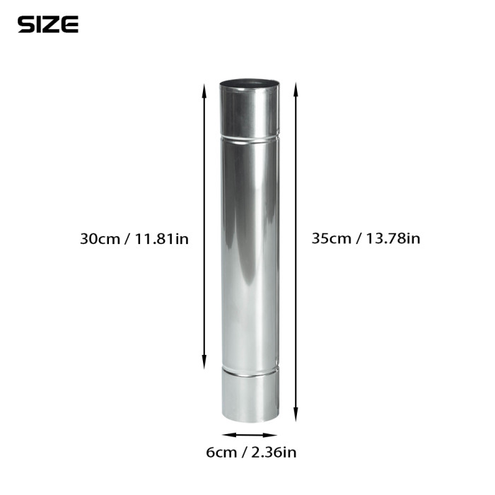 Stainless Steel Flue Chimney Diameter 2.36in / 6cm