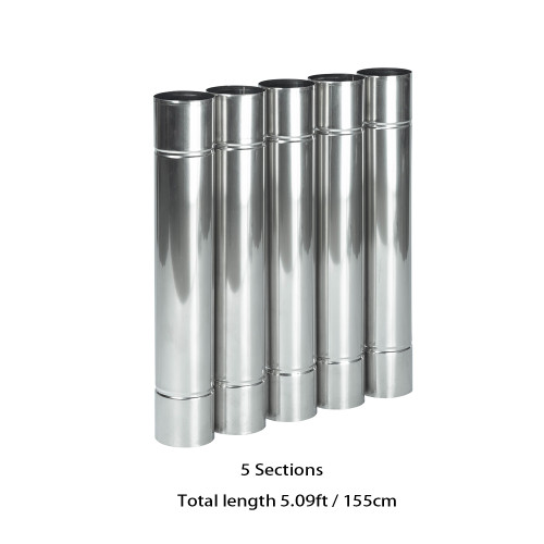 Φ2.36in x 13.78in (Φ6cm x 35cm) Stainless Steel Extension Chimney Set | POMOLY