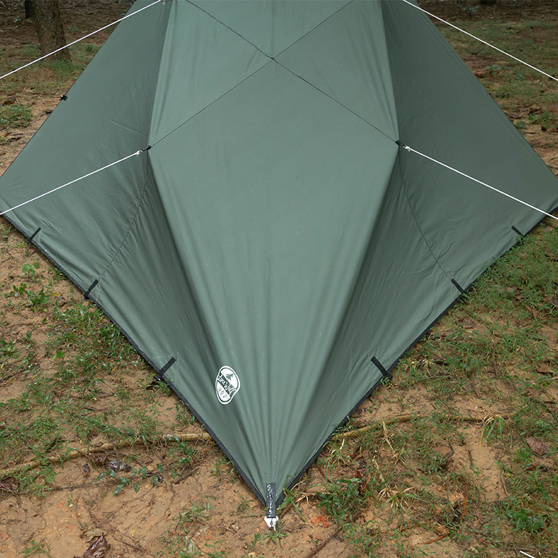 Canvas Shelter with Stove Jack for Solo Bushcraft and Camping