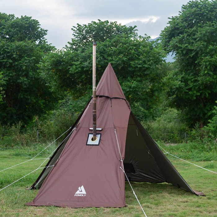 POMOLY HEX Hot Tent | 2 Person Tipi Tent with Wood Stove Jack for All Season Camping