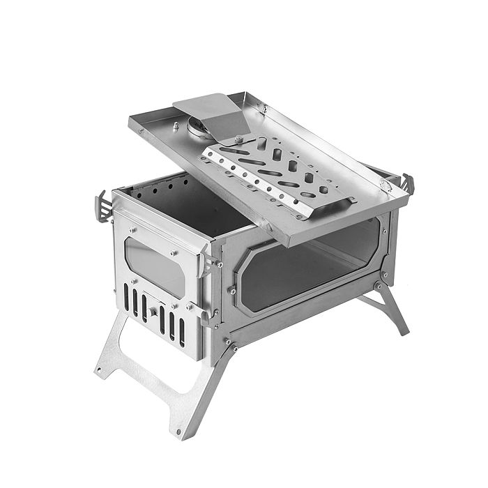T-BRICK Mini Wood Burning Stove | Fastfold Titanium Camping Tent Stove