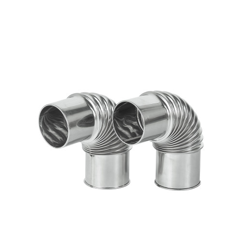 45 / 90 Degree Chimney Section | Φ2.36in x 2 Sections (Φ6cm) Stainless Steel Chimney for Wood Stove | POMOLY