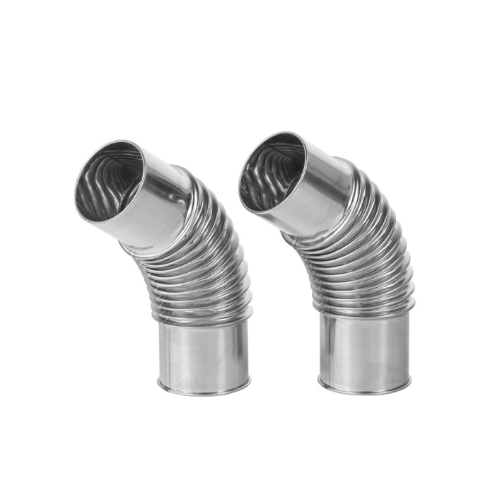 45 / 90 Degree Pipe Section | Stainless Steel Chimney |  for Tent Stoves with 2.36in / 6cm Diameter Chimney Pipes | One Pair