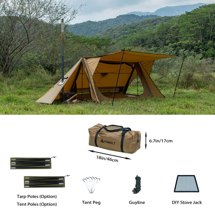 STOVEHUT 70 Camping Hot Tent | 4 Season Shelter for Bushcrafter | POMOLY New Arrival 2021