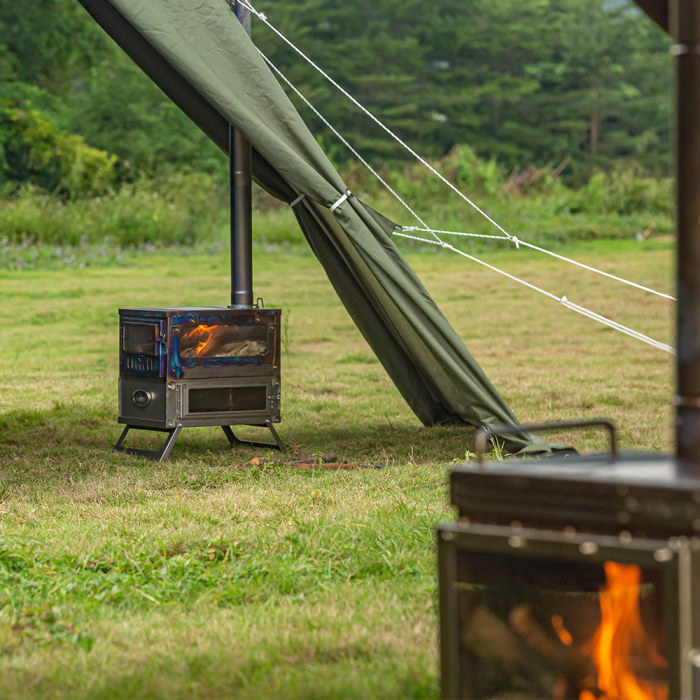 【Pre Order】T1 Taisoca Oven Stove | Portable Titanium Tent Wood Stove with Oven Part |  New Arrival