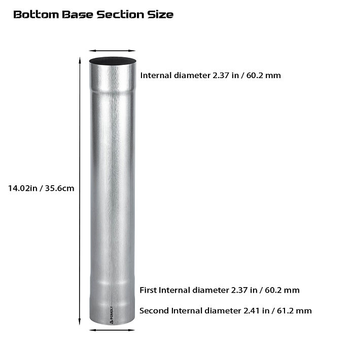 Φ2.36in x 14.17in (Φ6cm x 36cm) Titanium Stove Pipe Set 2.0 Version | Detachable Assembled Stove Chimney Non Rolling Solid Section Flue | POMOLY