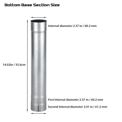 Φ2.36in x 14.17in (Φ6cm x 36cm) Bottom Base Section Titanium Chimney 2.0 Version | POMOLY