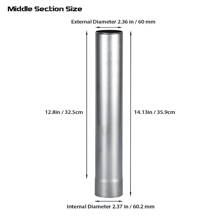 Φ2.36in x 14.17in (Φ6cm x 36cm) Titanium Stove Pipe Set 2.0 Version | Detachable Assembled Stove Chimney Non Rolling Solid Section Flue | POMOLY