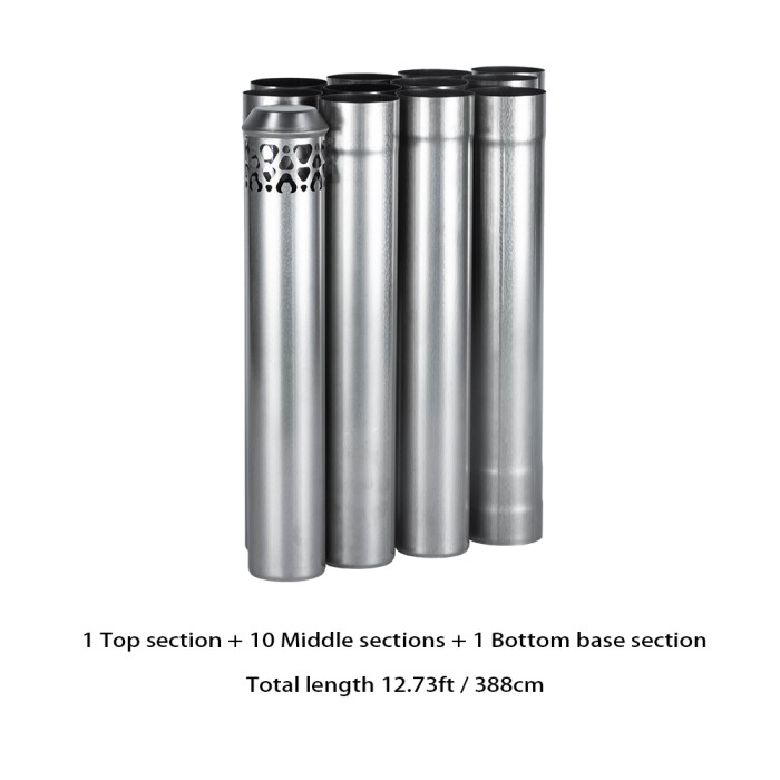 Titanium Stove Pipe Set 2.0 Version | Detachable Assembled Stove Chimney Non Rolling Solid Section Flue | POMOLY New Arrival 2022
