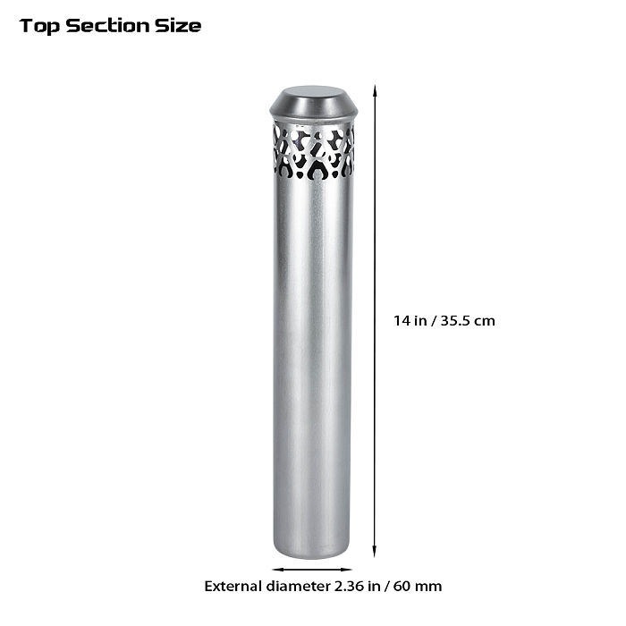 Φ2.36in x 14.17in (Φ6cm x 36cm) Titanium Stove Pipe Set 2.0 Version | Detachable Assembled Stove Chimney Non Rolling Solid Section Flue | POMOLY