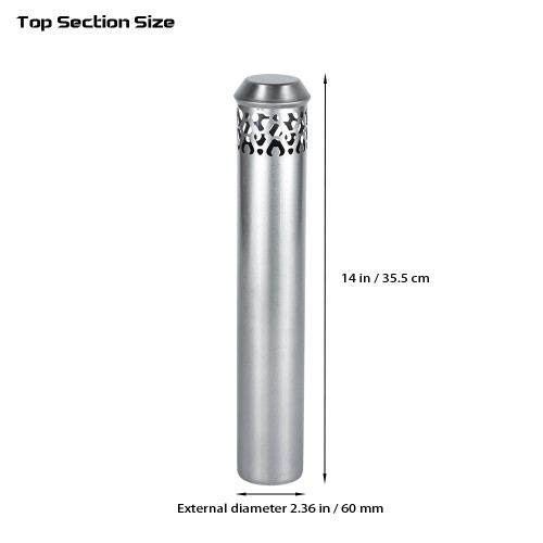 Φ2.36in x 14.17in (Φ6cm x 36cm) Titanium Stove Pipe Set 2.0 Version | Detachable Assembled Stove Chimney Non Rolling Solid Section Flue | POMOLY
