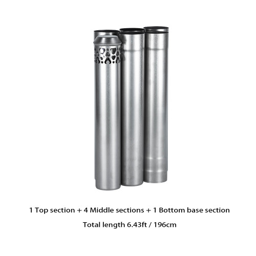 2.36in / 6cm Titanium Stove Pipe Set 2.0 Version | Detachable Assembled Stove Chimney Non Rolling Solid Section Flue | POMOLY New Arrival 2022