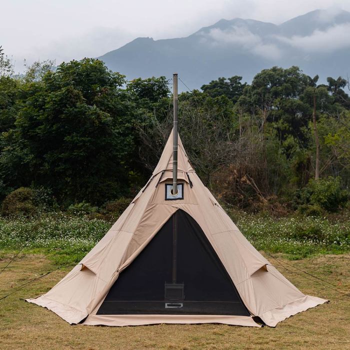 Pomoly PEAK TC Hot Tent | Tetoron Cotton Tipi Tent with Inner Tent Winter Camping | POMOLY New Arrival