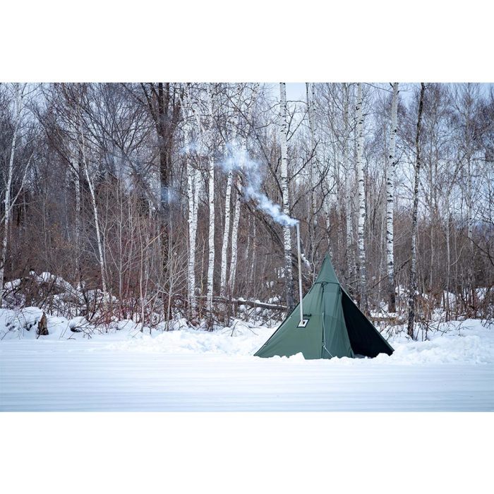 Tent Stove Jack W/ Round Hole Flue Pipes Safe Steel for Winter Ice Fishing