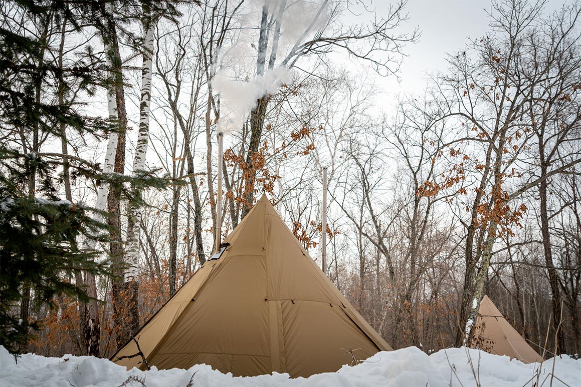 Bromance 70 teepee tent in winter
