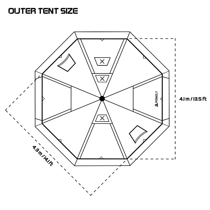 Copy Bromance 70 Tipi Hot Tent for 4-6 Person | POMOLY 2022 New Arrival