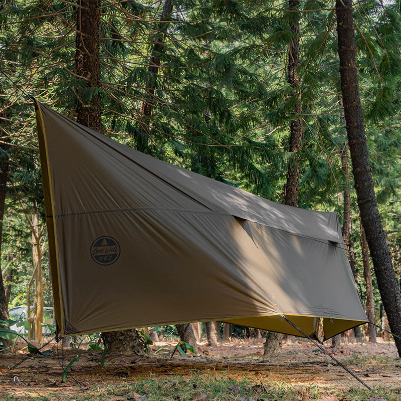 Tarp with Stove Jack for Solo Bushcraft and Camping