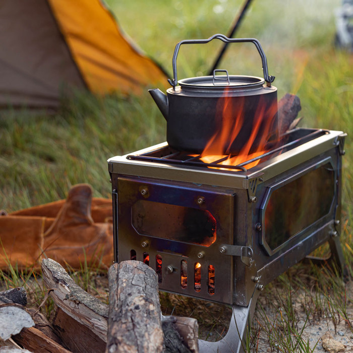 T-BRICK Mini Wood Burning Stove | Fastfold Titanium Camping Tent Stove