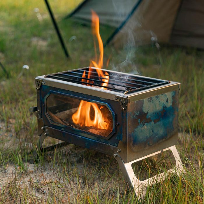 T-Brick Mini | Portable Titanium Wood Stove for Solo Hot Tent Camping | POMOLY New Series