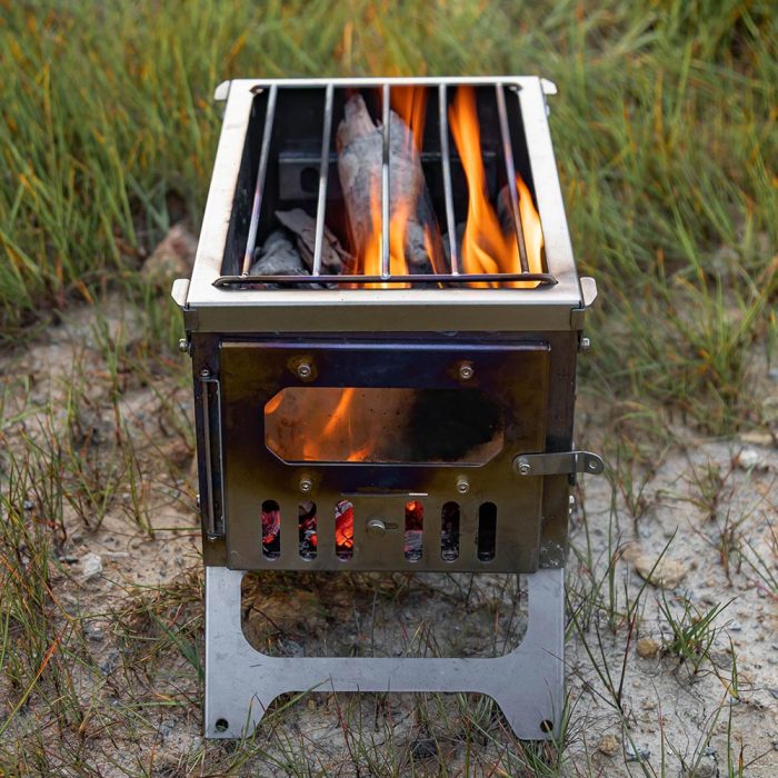 T-Brick Mini | Portable Titanium Wood Stove for Solo Hot Tent Camping | POMOLY New Series