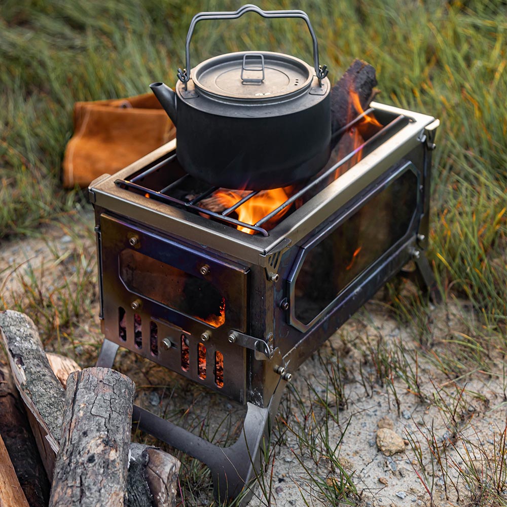 Ultralight titanium wood hot sale burner camping stove