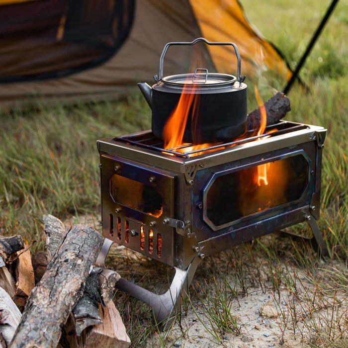 T-BRICK Mini Wood Burning Stove | Fastfold Titanium Camping Tent Stove
