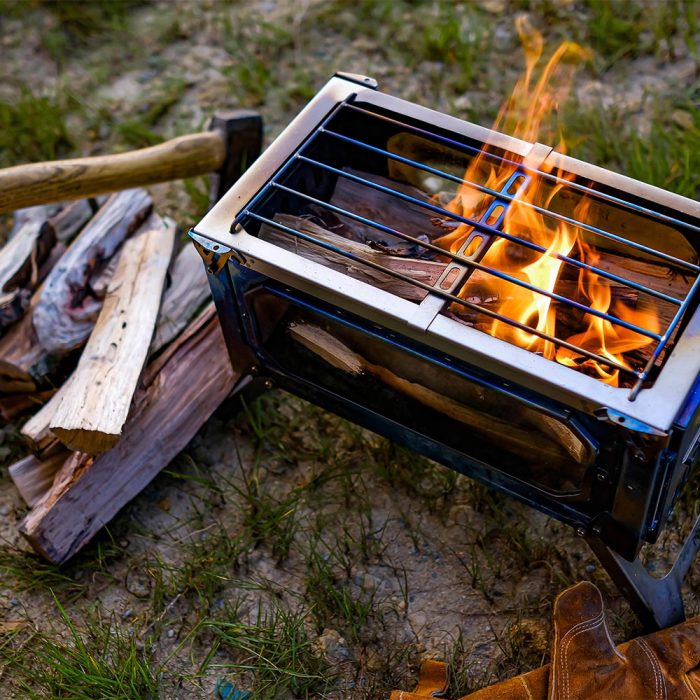 T-Brick | Portable Titanium Wood Stove for Hot Tent Camping | POMOLY