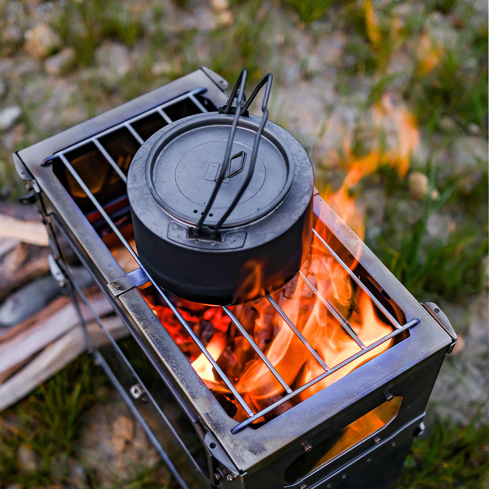 T-Brick Max Titanium Stove | Fastfold Titanium Tent Wood Stove for Camping