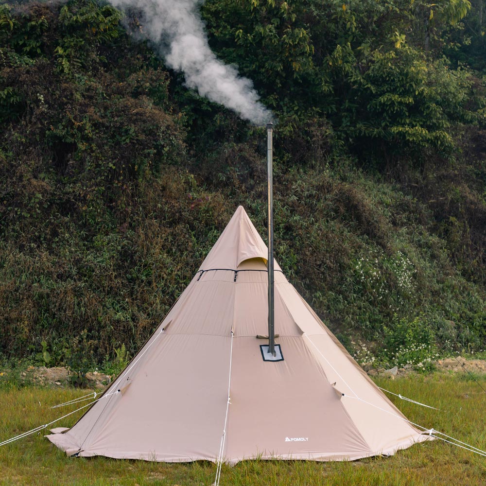 Canvas teepee tent with stove new arrivals
