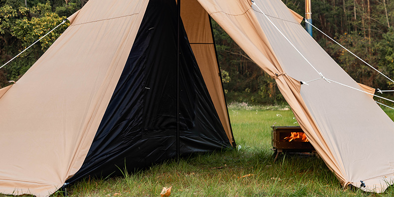 Octa teepee tent with half inner tents