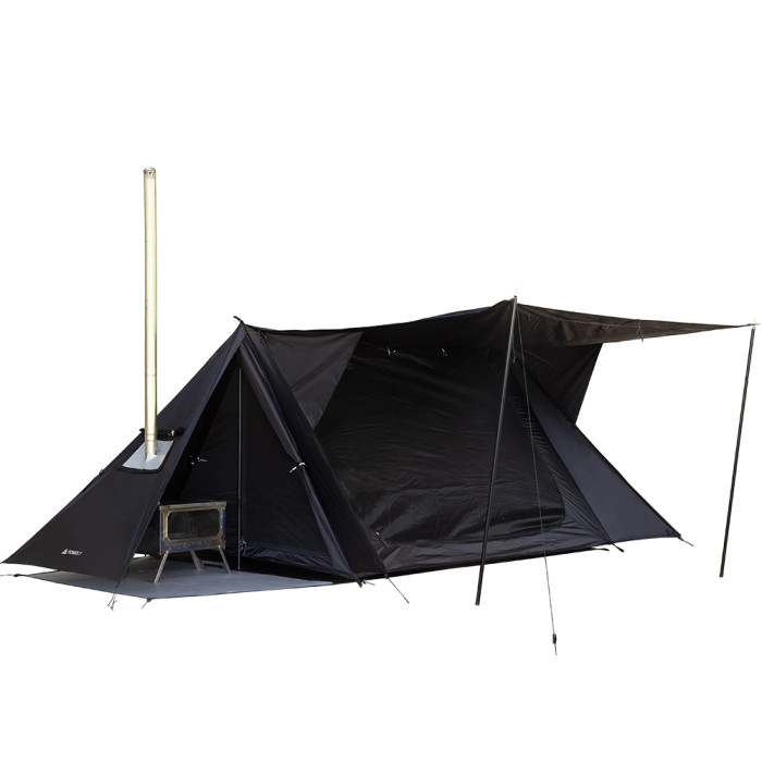STOVEHUT Black Shelter Hot Tent  Camping Baker Style Shelter Tent With  Stove Jack - Pomoly