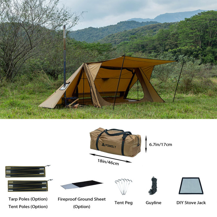 [Pre Order] STOVEHUT 70 2.0 New Version Camping Hot Tent | 4 Season Shelter for Bushcrafter | POMOLY New Arrival 2022