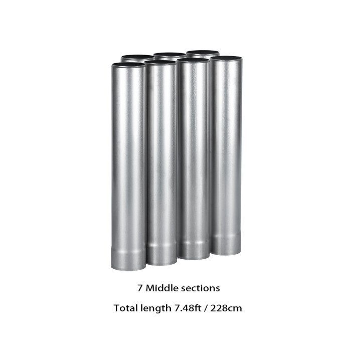 Φ2.36in x 14.17in (Φ6cm x 36cm) Titanium Extension Middle Section Chimney Set | POMOLY