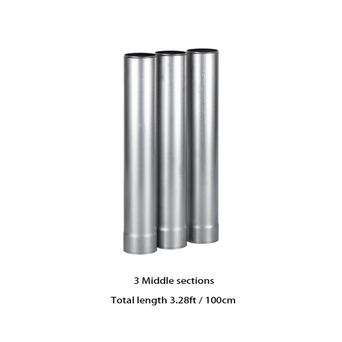 Φ2.36in x 14.17in (Φ6cm x 36cm) Titanium Extension Middle Section Chimney Set | POMOLY