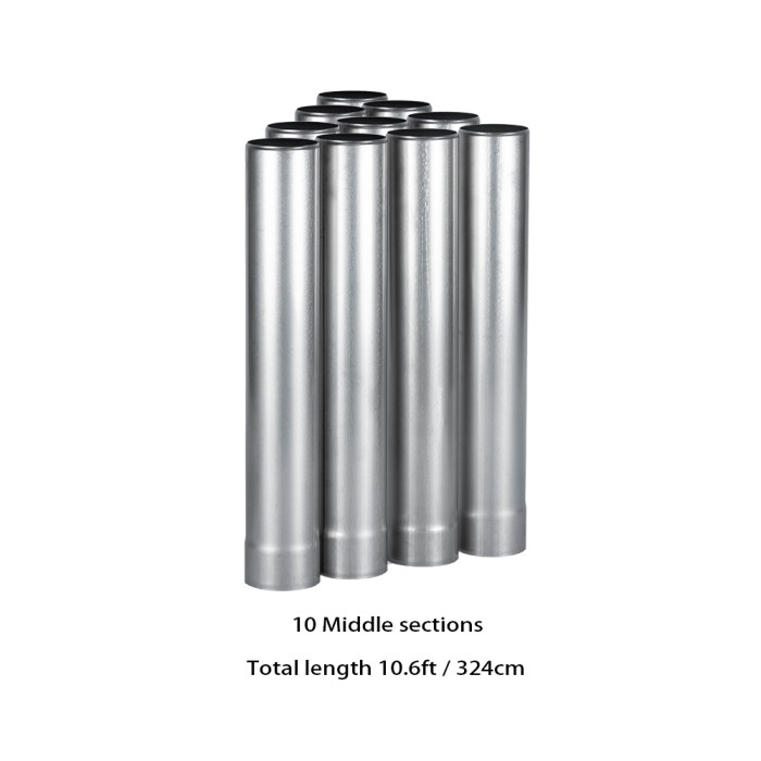 Φ2.36in x 14.17in (Φ6cm x 36cm) Titanium Extension Middle Section Chimney Set | POMOLY