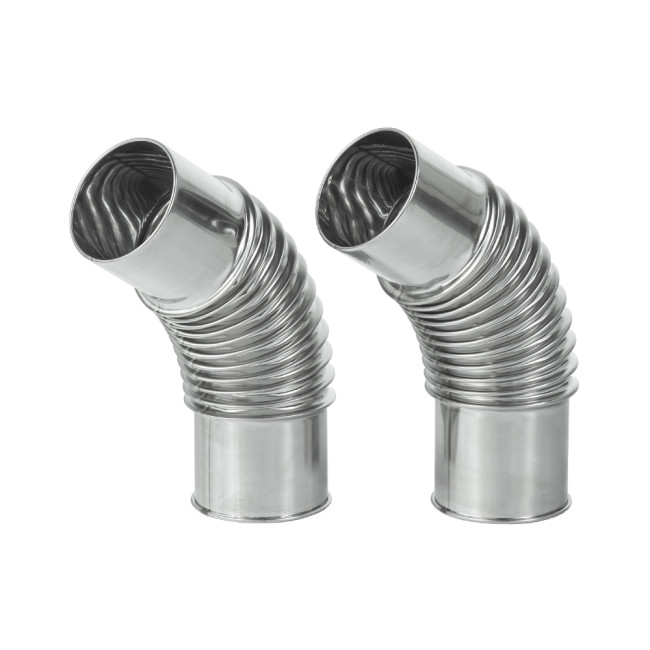 45 / 90 Degree Chimney Section | Φ2.76in x 2 Sections (Φ7cm) Stainless Steel Chimney for Wood Stove | POMOLY