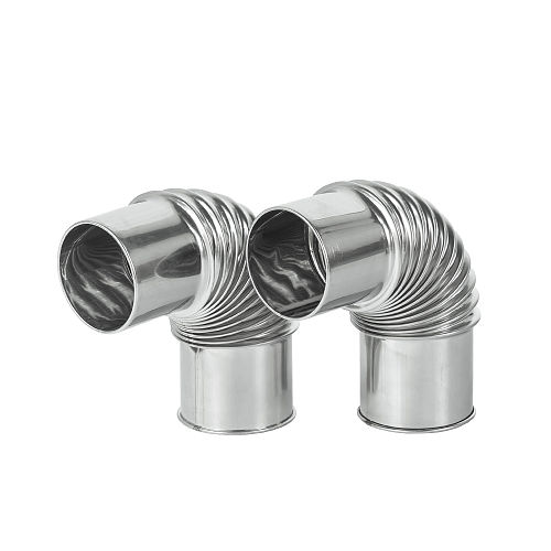 45 / 90 Degree Chimney Section | Φ2.76in x 2 Sections (Φ7cm) Stainless Steel Chimney for Wood Stove | POMOLY