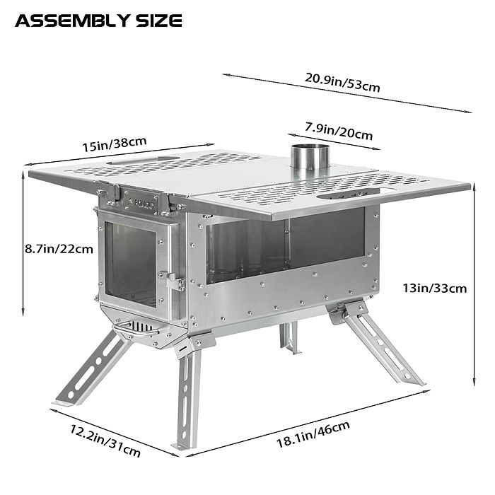 Oroqen Tent Wood Stove | Stainless Steel Stove for Hot Tent Camping