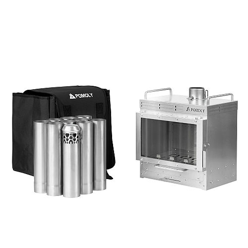 Dweller-Ti Titanium Wood Stove | Segmented Titanium Chimney Version | POMOLY & GREEN STOVE New Arrival