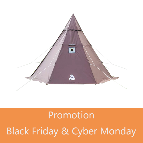 【BF&CM】Brown HEX Hot Tent with Half inner tent | Winter Hot Tent