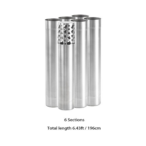Φ2.76in x 14.17in (Φ7cm x 36cm) Titanium Stove Pipe Set | Detachable Assembled Stove Chimney Non Rolling Solid Section Flue | POMOLY New Arrival