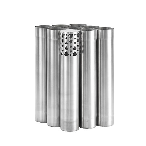 Φ2.76in x 14.17in (Φ7cm x 36cm) Titanium Stove Pipe Set | Detachable Assembled Stove Chimney Non Rolling Solid Section Flue | POMOLY New Arrival