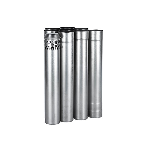 Φ2.36in x 14.17in (Φ6cm x 36cm) Titanium Stove Pipe Set 2.0 Version | Detachable Assembled Stove Chimney Non Rolling Solid Section Flue | POMOLY