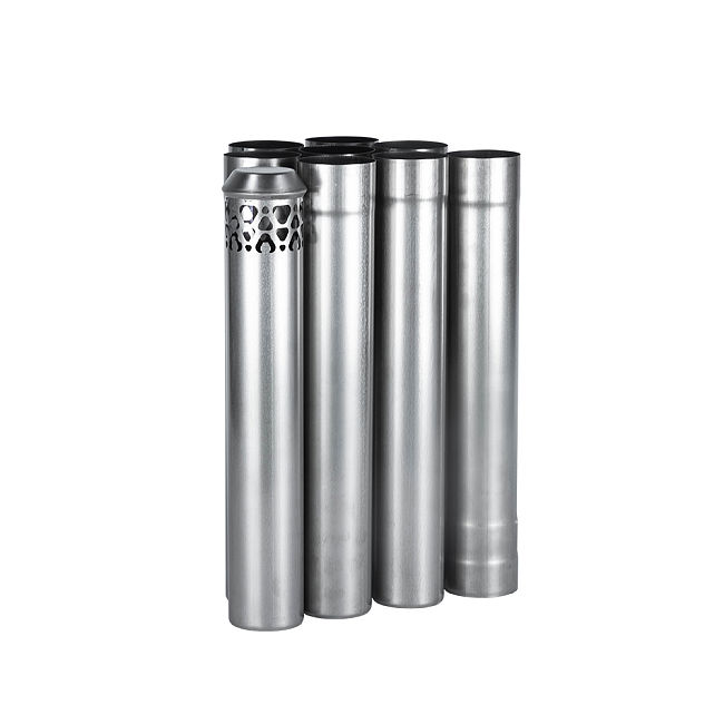 Φ2.36in x 14.17in (Φ6cm x 36cm) Titanium Stove Pipe Set 2.0 Version | Detachable Assembled Stove Chimney Non Rolling Solid Section Flue | POMOLY