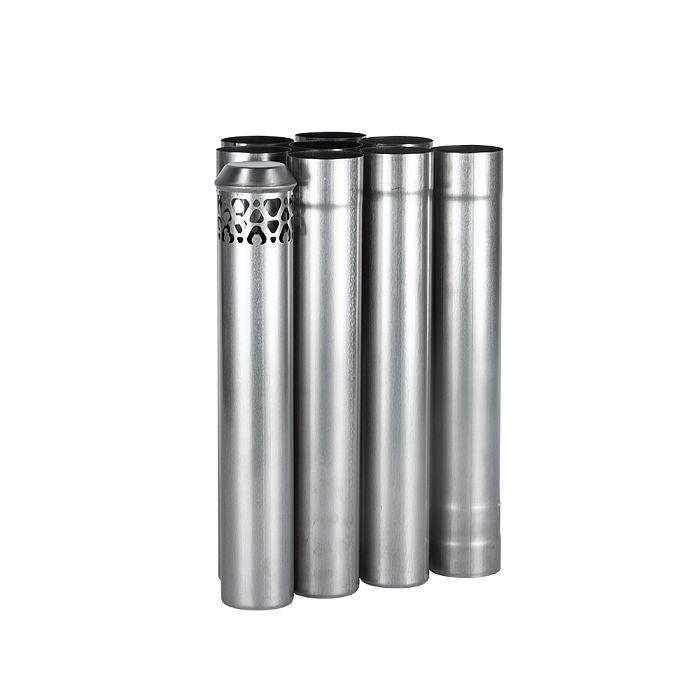 Φ2.36in x 14.17in (Φ6cm x 36cm) Titanium Stove Pipe Set 2.0 Version | Detachable Assembled Stove Chimney Non Rolling Solid Section Flue | POMOLY