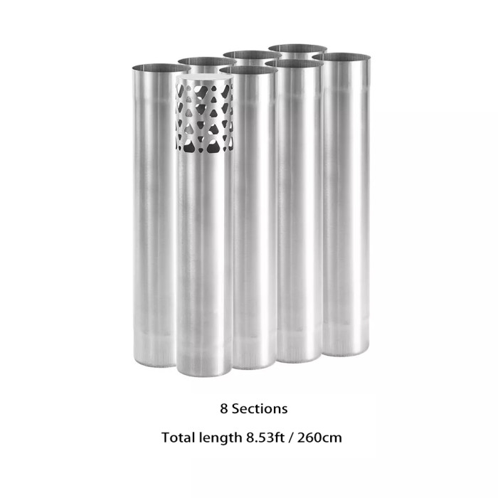 Φ2.76in x 14.17in (Φ7cm x 36cm) Titanium Stove Pipe Set | Detachable Assembled Stove Chimney Non Rolling Solid Section Flue | POMOLY New Arrival