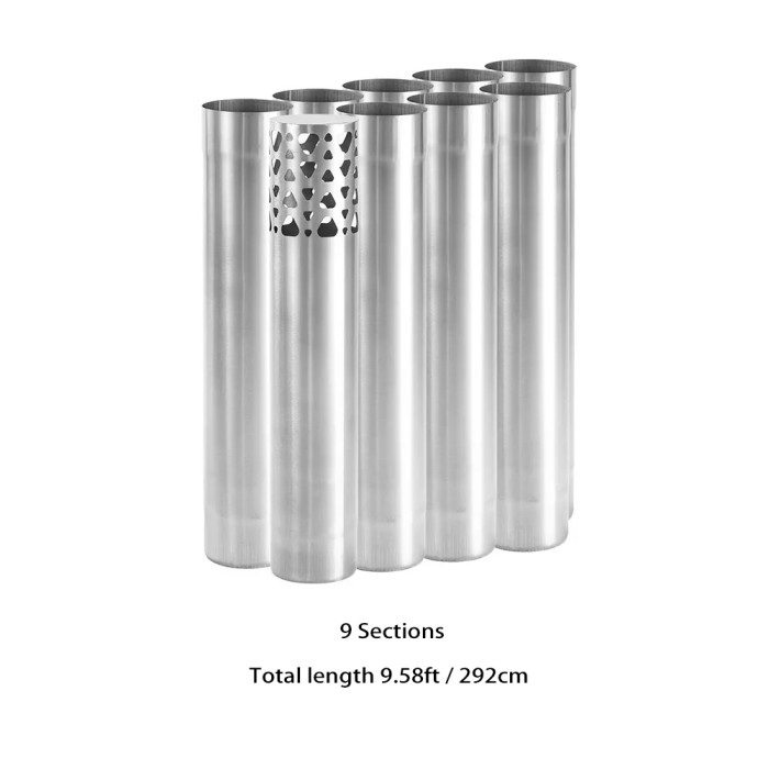 Φ2.76in x 14.17in (Φ7cm x 36cm) Titanium Stove Pipe Set | Detachable Assembled Stove Chimney Non Rolling Solid Section Flue | POMOLY New Arrival