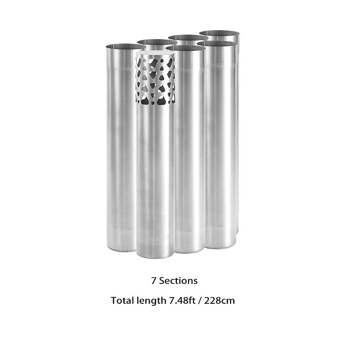 Φ2.76in x 14.17in (Φ7cm x 36cm) Titanium Stove Pipe Set | Detachable Assembled Stove Chimney Non Rolling Solid Section Flue | POMOLY New Arrival