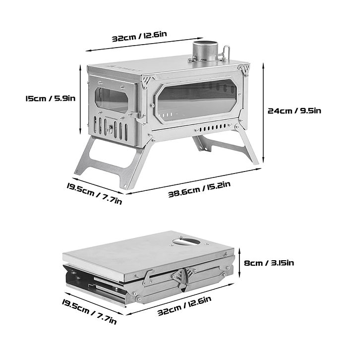 【Pre Order】T-Brick Mini 2.0 | Portable Titanium Wood Stove for Solo Hot Tent Camping | POMOLY New Arrival 2025